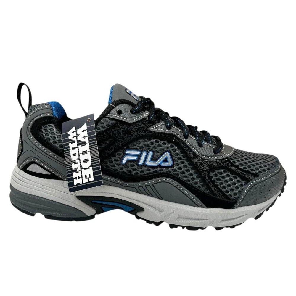 FILA Men's Running Sneakers Size 7 Extra Wide Gray-Black Breathable Cushioned